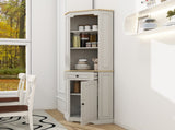 68" Tall Corner Cabinet, Freestanding Corner Storage Cabinet with 1 Door, 1 drawer and a Adjustable W282P442195