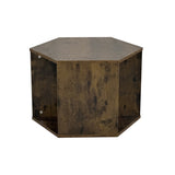 23.62'' Hexagonal Coffee Table Side Table Nightstand Antique Wood W757P164922