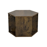 ZUN 23.62'' Hexagonal Coffee Table Side Table Nightstand Antique Wood W757P164922