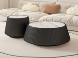 Light Sintered stone Top Cup Shape Leather Coffee modern Sofa Table for Living Room furniture W3081P367629