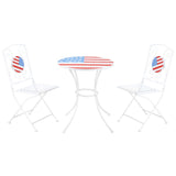 ZUN 3 Piece Patio Bistro Set, Folding Outdoor Furniture with USA Mosaic Table and Chairs, 
Portable W2225142611