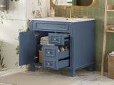 24" Bathroom Vanity with Ceramic Sink, Small Bathroom Sink Cabinet, Modern Cabinet with 2 Drawers N710P318989C