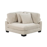 1pc Modern Living Room Furniture Modular Corner Seat Plush Beige Corduroy Fabric Upholstery Plywood B011P220979