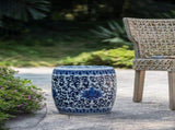 Ceramic Garden Stool, Blue and White Small Side Tabel, D11" x 16" W2078131635