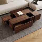 Rectangular Sliding Top Coffee Table with 2 Drawers and 2 Hidden Storage for Living Room 47.2" N735P250955D