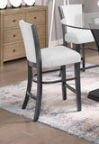 ZUN 2pc Contemporary Glam Upholstered Counter Height Dining Side Chair Padded Dove Gray Fabric B011P151402