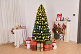 ZUN 6 FT Pre-lit Fiber Optic Christmas Tree, Artificial Xmas Tree with Lighted Top Star and Snowflakes, 93101267