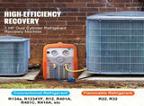 1 HP Refrigerant Recovery Machine - Dual Cylinder Portable AC Recovery Machine with High Pressure T3342P489826