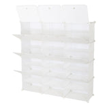 ZUN 8-Tier Portable 48 Pair Shoe Rack Organizer 24 Grids Tower Shelf Storage Cabinet Stand Expandable 49232000