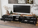 Modern Mid-Century Media Console with 4 Drawers and Cable Management, TV Console Table for TVs up to W757P305594