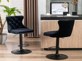 Swivel Velvet Barstools Adjusatble Seat Height from 25-33 Inch, Chrome base Bar Stools with Backs W1143P324532