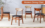 ZUN The stylish and durable solid wood dining chair, small curved back, PU cushion, and beautiful shape W1151P154834