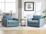 29.5''W Upholstered 360&deg Swivel Armchair with Hidden Storage, Comfy Diamond-Shape Tufted Armrests W3118P419159