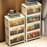 19.69" Side Wide Folding Storage Cabinet ,3 Tiers,19.69"11.81"31.1",Collapsible Storage Bins with 90104961