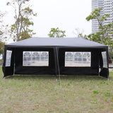 ZUN 10'x20' Outdoor Party Tent with 6 Removable Sidewalls, Waterproof Canopy Patio Wedding Gazebo, Black 67497602