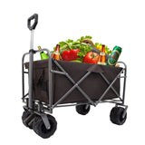 ZUN Outdoor Garden Park Utility kids wagon portable beach trolley cart camping foldable with big wheels W321P206641