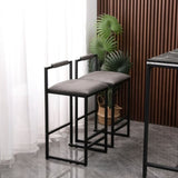 Set of 2 Counter Height Barstools Kitchen Island Stools with Back Modern Armless Metal Legs & PU W1757104748