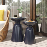 Metal S/2 end table 73614.00NBLU