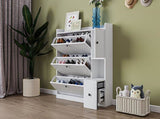 Versatile Shoe Cabinet with 3 Flip Drawers, Maximum Storage Entryway Organizer with Drawer, Free 27218764