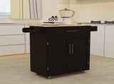 Kitchen island rolling trolley cart with 1 drawer & 2 doors with Adjustable Shelves & towel rack & W282P184187