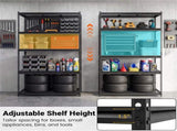 72" Adjustable Height Metal Storage Shelves with Anti-Tipping Kit, Expandable Organizer for Garage & 57259093