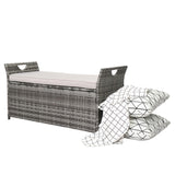 106*52*46cm Iron Frame Can Accommodate Gray Gradient Footstool Locker Rattan Locker 16976080