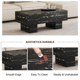 Modern Simple Black Marble Texture MDF Coffee Table - 43.3"x21.6"x17.2" Practical Model.Making it an W1151P271522