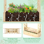 ZUN Wooden Raised Garden Bed Planter Box with Hanging Roof 62543826