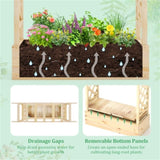 ZUN Wooden Raised Garden Bed Planter Box with Hanging Roof 62543826