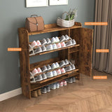 Shoe Storage Cabinet with 2 Flip Drawers, Freestanding Organizer with Metal Legs for Entryway, W2129P299615