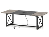 71 Inch Conference Table with Built-in Charging Station, Large Meeting Room Table for Office & 02412555