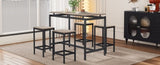 ZUN TREXM 5-Piece Compact Bar Table Set with Table and Stools - Modern Industrial Design, Space-Saving N715P173160A