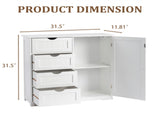 White MDF with paint finish melamine veneer on particleboard, vertical stripes, 80*30*80cm, 4 70219996