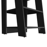 Bathbi 30" High 4-Tier Ladder Shelf Organizer for Bathroom, Side Table, Living room in Black B200P240251