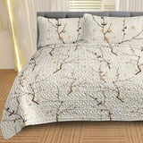 3pcs Minimalist Tree Branch Patterned Blankets Suitable For All Seasons, Including Flower And Autumn 05344033