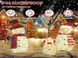 3Pcs Christmas Snowman Family Light Up Decor, 2D Plush Snowmen Set with 8 Light Modes, Battery 80911903