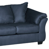 ZUN Aruca Sensations Microfiber Pillow Back Loveseat, Navy Blue T2574P195439
