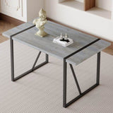 Industrial Rectangular MDF Light Grey Patterned Dining Table for 4-6 people with 1.5 inch thick MDF W1151P209828