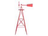 8FT Weather Resistant Yard Garden Windmill Red 78296922