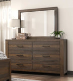 ZUN Bold Look Bedroom Antique Brown Finish 1pc Dresser of 6 Drawers Ball Bearing Glides Wooden B011P147699