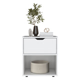 DEPOT E-SHOP Adak 19.7" H Nightstand End Table with Open Shelf,White B097P167406