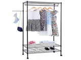 3-Tier Closet Organizer Metal Garment Rack Portable Clothes Hanger Home Shelf 99664466