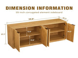 59-inch modern wavy sideboard, curved contour design storage cabinet, 4-door cabinet with storage W1162P339086