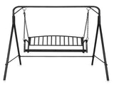 176*128*180cm Flat Top 250kg Garden Iron Swing Frame Black 76269217