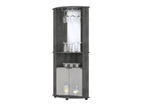 Smokey Oak 3-Tier Shelf Bar Cabinet B062P175172