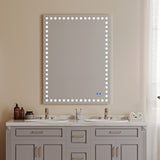 ZUN 48X36 Inch Led-Lit Bathroom Mirror, Wall Mounted Anti-Fog Memory Rectangular Vanity Mirror With W1820122120