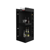 Lyman 46" Tall 3-Tier Corner Bar Cabinet with Fourteen Wine Bottle Cubbies, Living Room, Liquor B200P253733