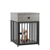 ZUN Dog Crate Furniture, Dog House, Decorative Dog Kennel with Drawer, Indoor Pet Crate End Table for 01087818