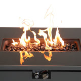 ZUN 25" H x 42" W Steel Outdoor Fire Pit Table with Lid B120P199398