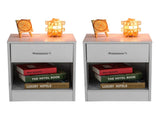 2pcs Night Stands with Drawer White 45067661